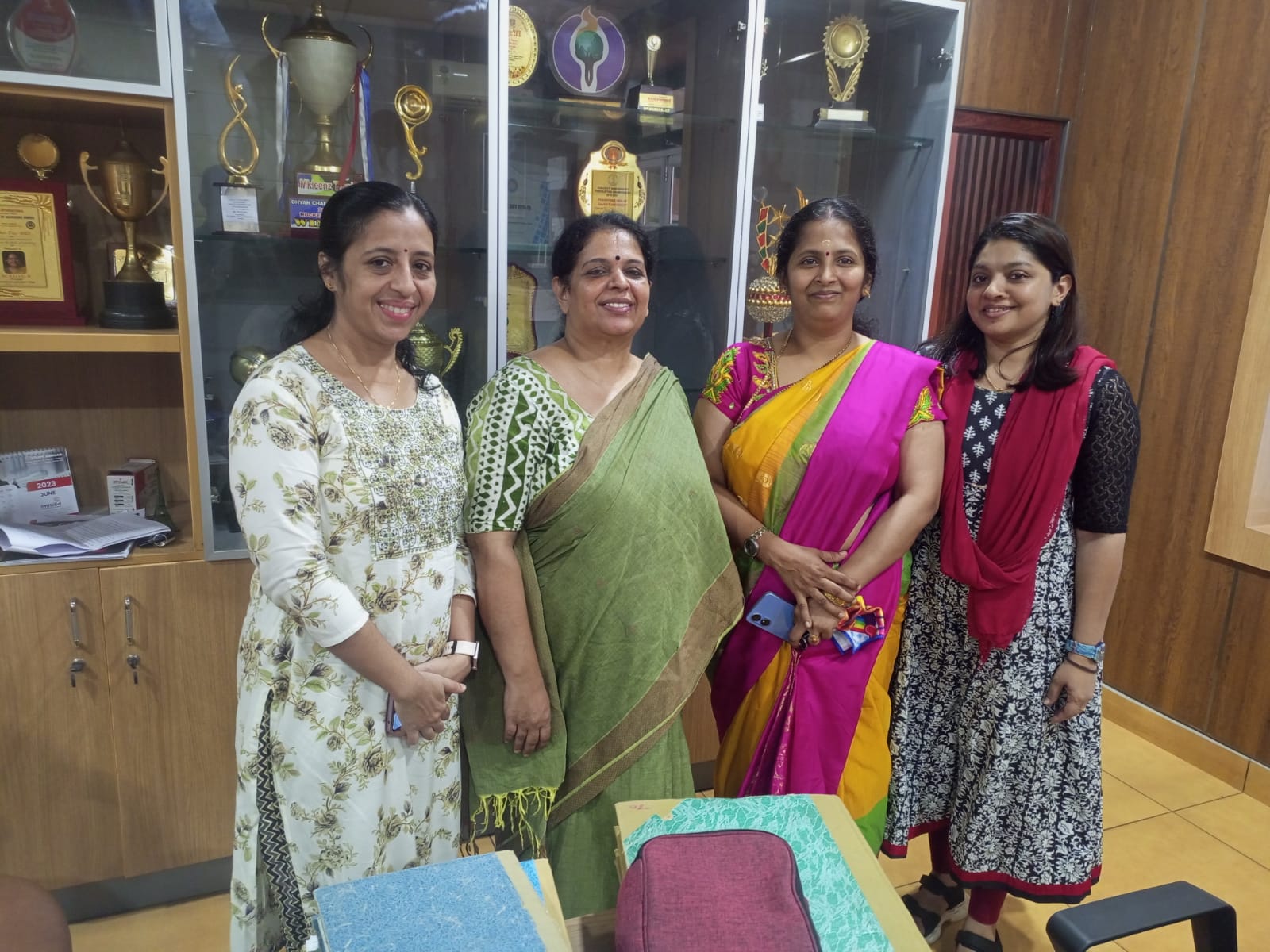 Meeting with Dr. B Rajini, the Principal of Zamorins Guruvayurappan College, to discuss the integration of add-on courses for students to enroll in the Diploma in Aviation program. Progressing towards formalizing a Memorandum of Understanding (MoU) with the college.